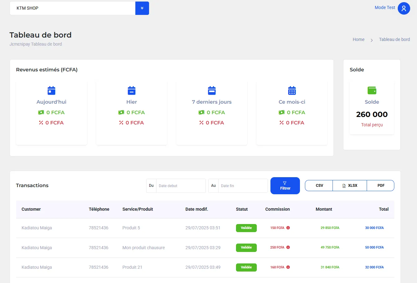 Tableau de bord Jɛmɛnipay